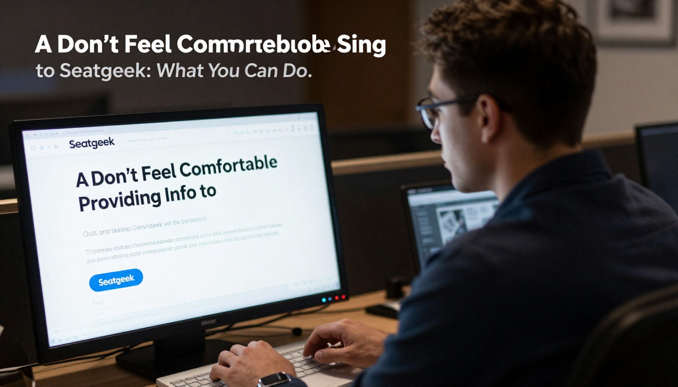 I Don’t Feel Comfortable Providing Info to Seatgeek: What You Can Do